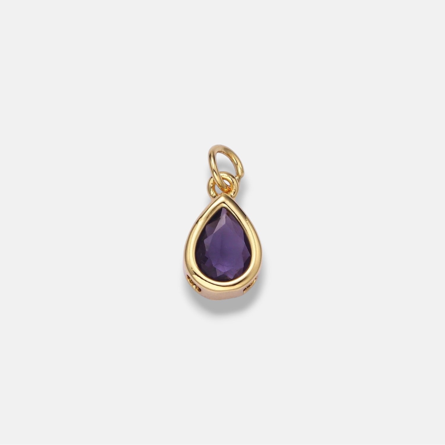 Deco Teardrop Birthstone Charm