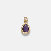 Deco Teardrop Birthstone Charm