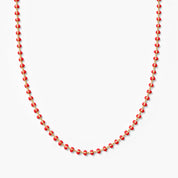 Red Enamel Ball Strand Necklace