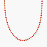 Red Enamel Ball Strand Necklace