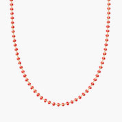 Red Enamel Ball Strand Necklace