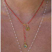 Madonna Prayer Strand Rosary Necklace