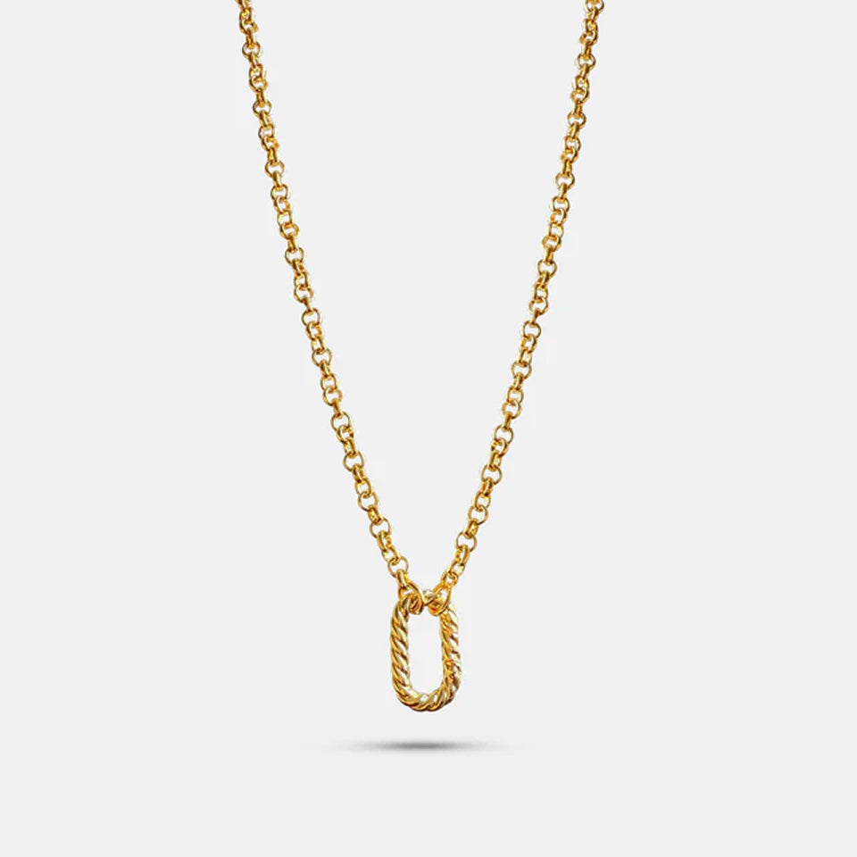Dainty Rolo Twist Clasp Charm Chain