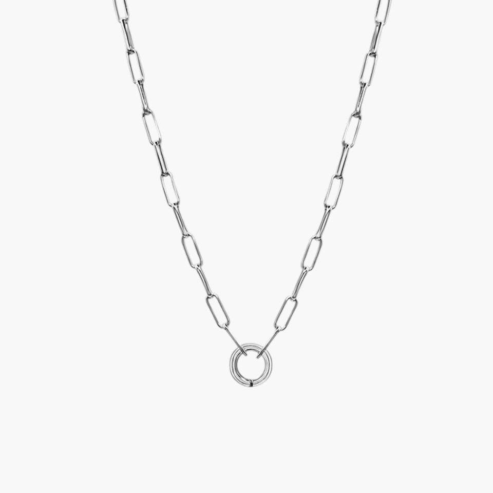 Silver Paperclip Charm Chain