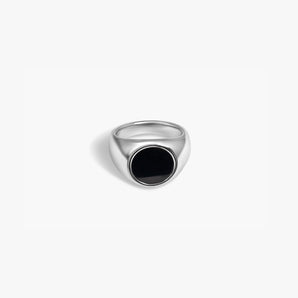Unisex Classic Enamel Signet Ring