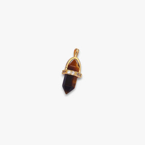 Courage Tiger Eye Pave Crystal Charm