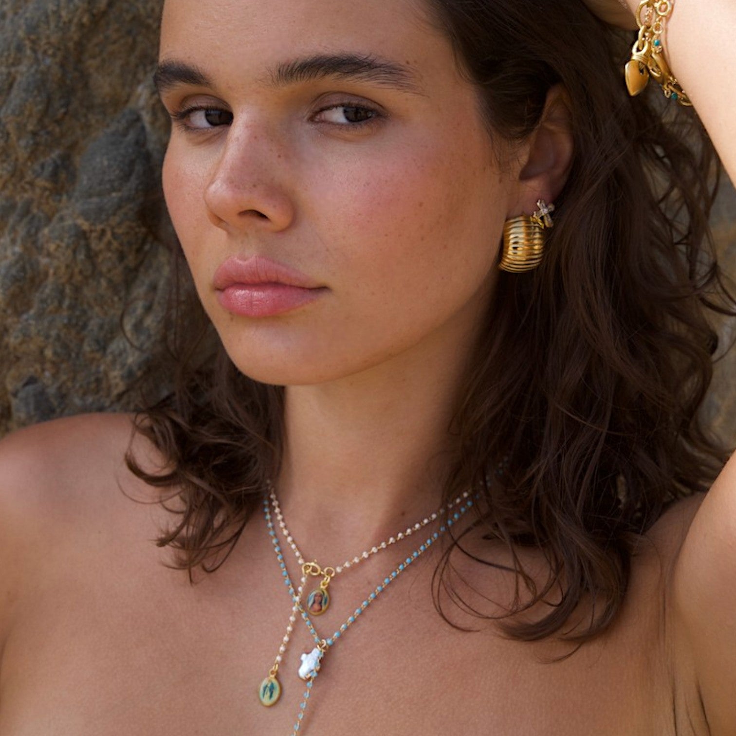 Madonna Prayer Strand Rosary Necklace
