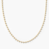 White Enamel Ball Strand Necklace