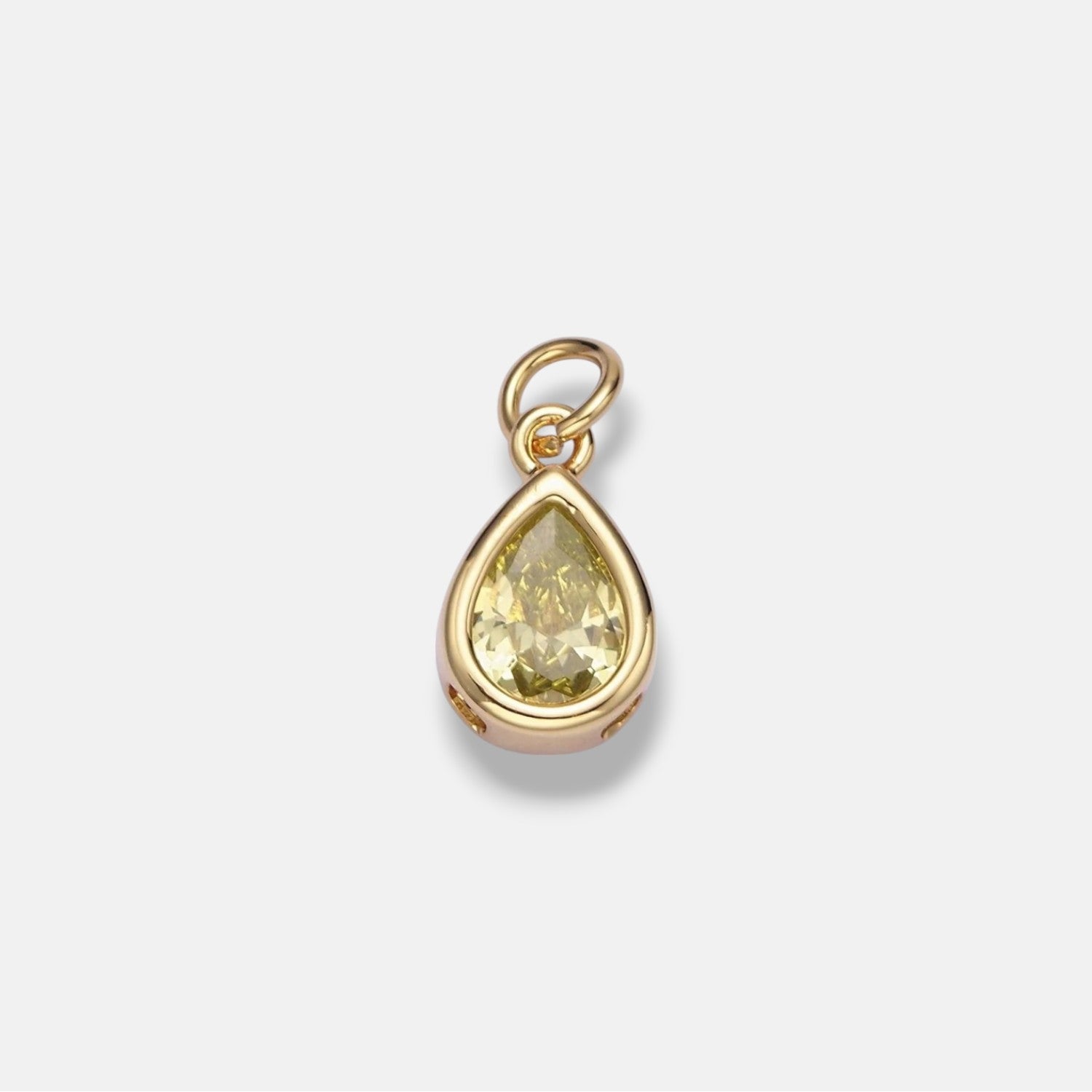 Deco Teardrop Birthstone Charm
